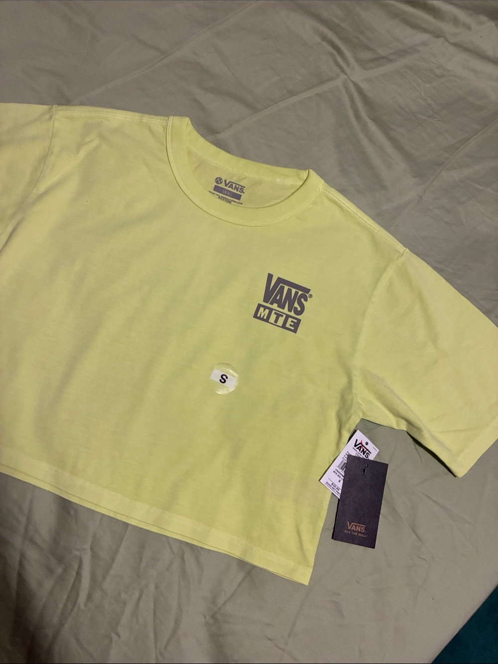 Vans Lime Green Short Sleeve Crop Tee
